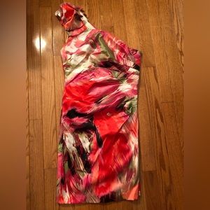 Speechless orange/black/white one shoulder size 5 dress from Macys